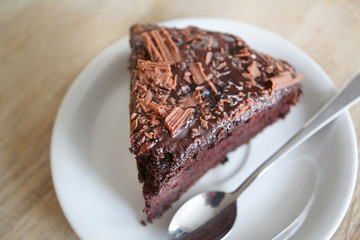 chocolate cake shot from above looking down