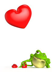 Obraz premium Rana Mirando Corazón