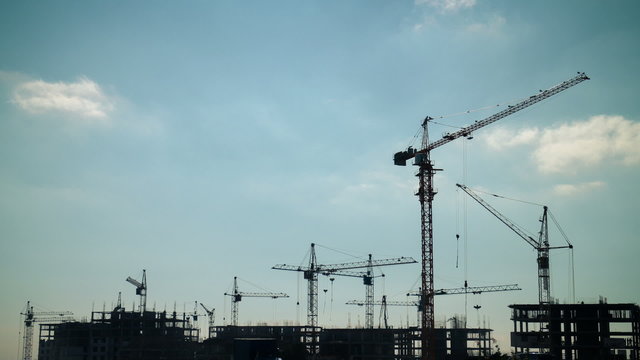 The construction site. Timelapse.