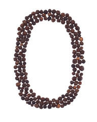 letter O made of pepper