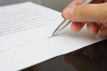 Signing a contract