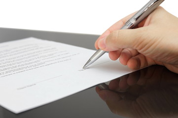 Signing a contract