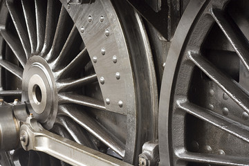steam train wheels detail