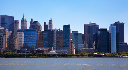 Obraz premium Downtown New York City Skyline on a beautiful day