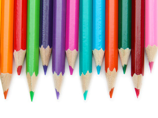 Colour pencils isolated on white
