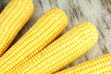 Crude corns on wooden table
