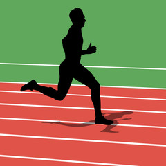 Obraz premium Running silhouettes. Vector illustration.