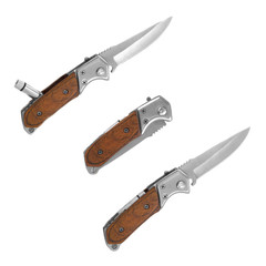 Three knife white background