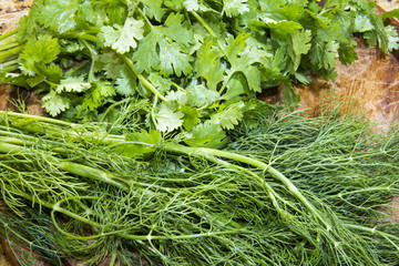Fresh dill and coriander