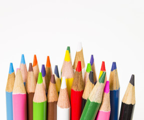 color pencils  isolate white background