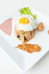 Fried rice on white dish