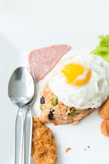 Fried rice on white dish