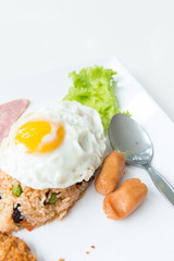 Fried rice on white dish