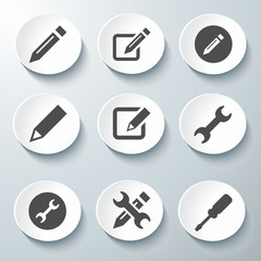 White 3d icons 3d icons set icon collection vector illustration