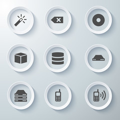White 3d icons 3d icons set icon collection vector illustration