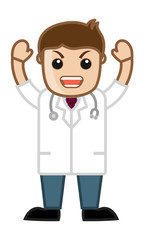 Angry Doctor - Medical Cartoon Vector Character