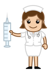 Injection - Medical Cartoon Vector Character