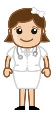 Beautiful Cute Nurse - Medical Cartoon Vector Character
