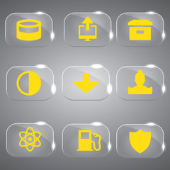Glass icons vector icon set icons web collection Illustration