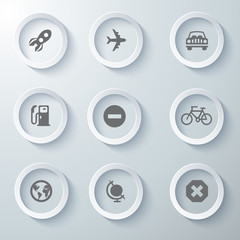 Icon Set collection White 3d icons 3d icons vector illustration 