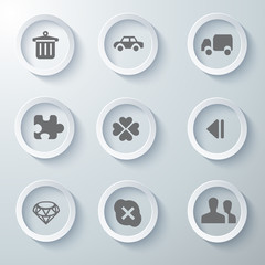 Icon Set collection White 3d icons 3d icons vector illustration 