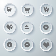 Icon Set collection White 3d icons 3d icons vector illustration 