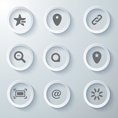 Icon Set collection White 3d icons 3d icons vector illustration 