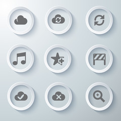 Icon Set collection White 3d icons 3d icons vector illustration 