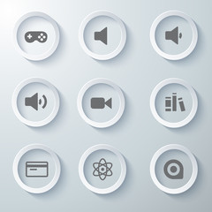 Icon Set collection White 3d icons 3d icons vector illustration 