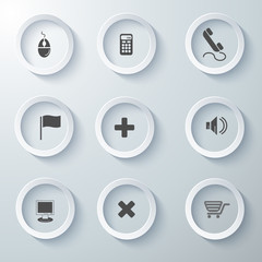 Icon Set collection White 3d icons 3d icons vector illustration 