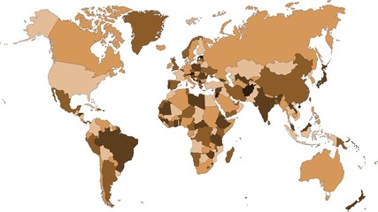 farbige Weltkarte