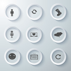 Icon Set collection White 3d icons 3d icons vector illustration 