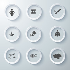 Icon Set collection White 3d icons 3d icons vector illustration 