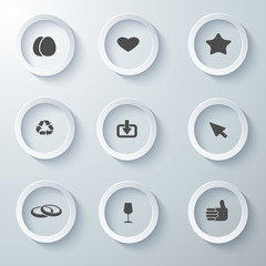 Icon Set collection White 3d icons 3d icons vector illustration 