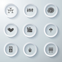 Icon Set collection White 3d icons 3d icons vector illustration 