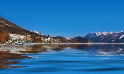 Village St Wolfgang on the lake Wolfgangsee - Austria