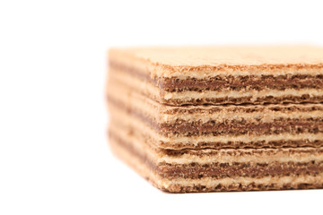 Stake of wafers with chocolate