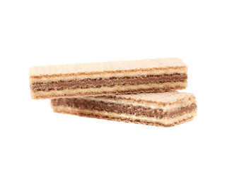 Stack of two chocolate wafers.