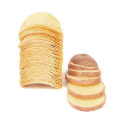 Arrangement of Chips and Chopped potato