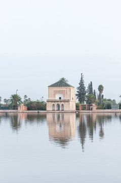 Pavillion on Menara Gardens at Marrakech, Morocco