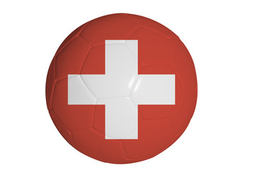 Fototapeta premium Swiss flag graphic on soccer ball