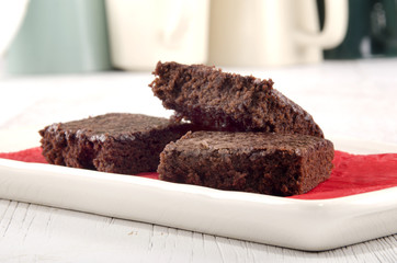 home baked brownies on a plate