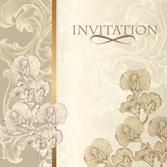 Elegant  invitation card in vintage style