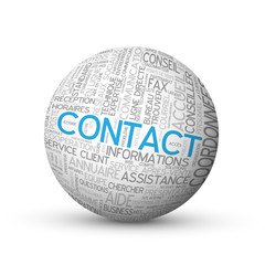 Globe - Nuage de Tags CONTACT (annuaire accueil service clients)