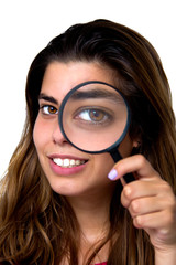 girl with magnifier