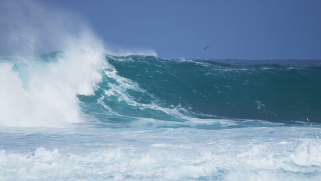 Powerful Waves Pounding Dangerous Rocks