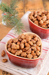 Caramelized almonds and Christmas tree twigs