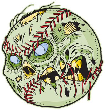 Zombie Baseball Vector Cartoon