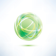abstract green globe icon