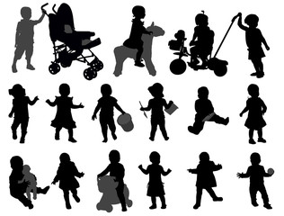 toddler silhouettes collection - vector